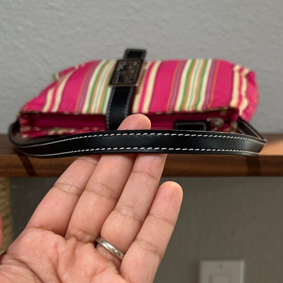 Y2K Ralph Lauren Pochette Baguette Pink Striped Shoulder Bag - Picture 6 of 11